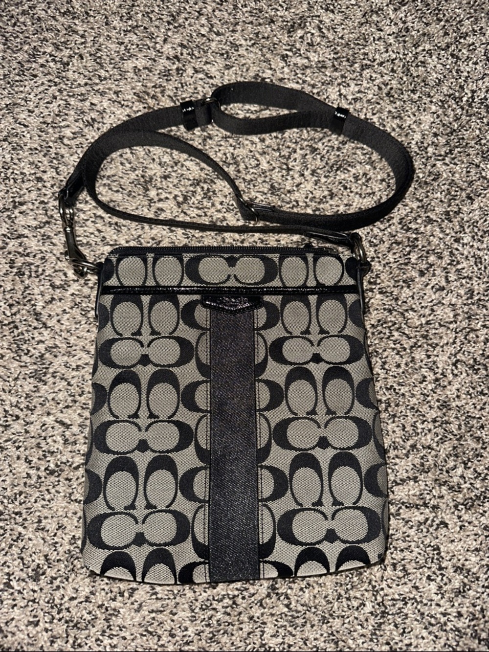 NWOT- Coach Black and Gray Signature Crossbody Bag